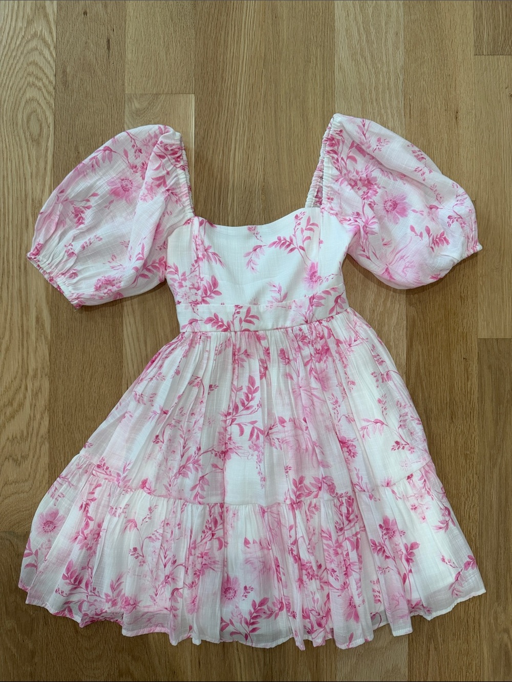 Altar'd State Pink Floral Puff Sleeve Mini Dress